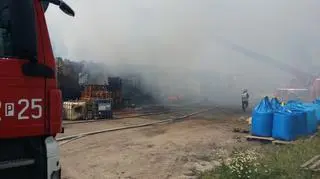 Pożar dawnego budynku PGR