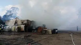 Pożar dawnego budynku PGR