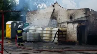 Pożar dawnego budynku PGR