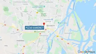 Pożar kamienicy w Szczecinie