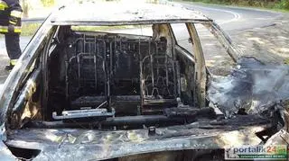 Pożar samochodu pod Dziwiszowem