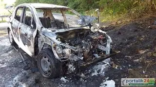 Pożar samochodu pod Dziwiszowem