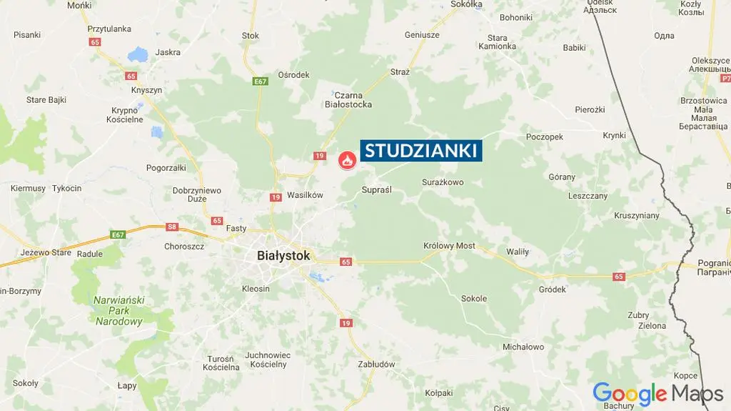 Pożar składowiska odpadów w Studziankach
