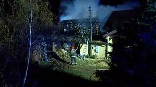 Pożar stadniny koni w miejscowości Grzmiąca