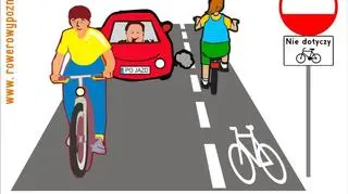 Poznańscy rowerzyści zwracają uwagę na to, by kontrapasami jeździć zgodnie z prawem