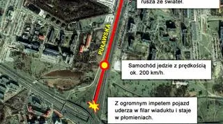Prawdopodobnie tak doszło do wypadku, mapa: ZUMI