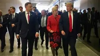 Presidents Duda and Trump in NATO headquarters in Brussels