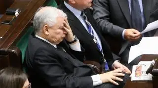 Prezes PiS Jarosław Kaczyński po wyborze Małgorzaty Kidawy-Błońskiej na stanowisko marszałka Sejmu