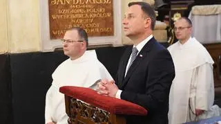 Prezydent Andrzej Duda był obecny na mszy z okazji uroczystości 