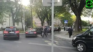 Prezydent Duda wyszedł po wypadku kolumny z limuzyny