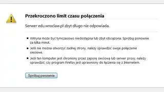 Problemy z wejściem na stronę
