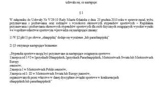 Projekt uchwały, który ma zmienić zasady przyznawania stypendium