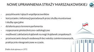 Projekt zakłada rozszerzenie uprawnień Straży Marszałkowskiej