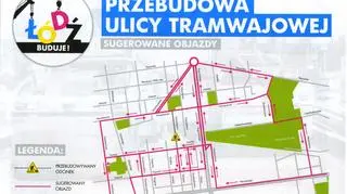 Proponowane objazdy po zamknięciu ul. Tramwajowej