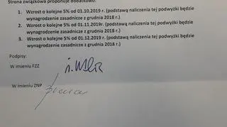 Propozycje strony związkowej w sprawie podwyżek