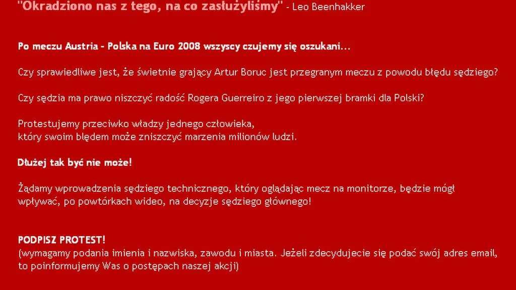 Protest polskich kibiców