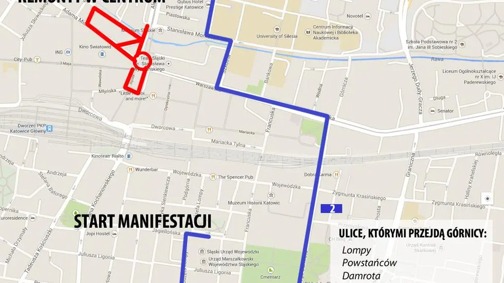 Protestujący przejdą głównymi ulicami Katowic