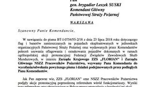 Przedstawiciele związków zawodowych straży pożarnej wysłali pismo do Leszka Suskiego