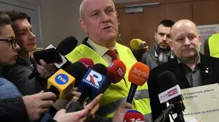 Przewodniczący Ogólnopolskiego Porozumienia Związków Zawodowych Jan Guz w Centrum Partnerstwa Społecznego DIALOG w Warszawie
