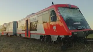 Przód szynobusu mocno ucierpiał w wypadku