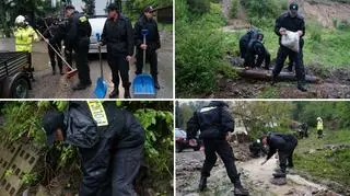 Przyszli policjanci pomagali walczyć z żywiołem