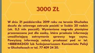 Pszczelarze oferują trzy tysiące złotych nagrody za pomoc w znalezieniu sprawcy