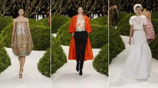 Raf Simons w kolekcji haute couture na sezon wiosna-lato 2013 oddał hołd założycielowi marki i jego miłości do kwiatów