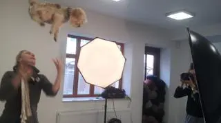 Rafi podczas sesji "latał" w powietrzu