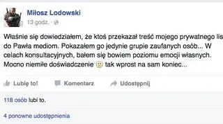 Reakcja Miłosza Lodowskiego na publikację listu