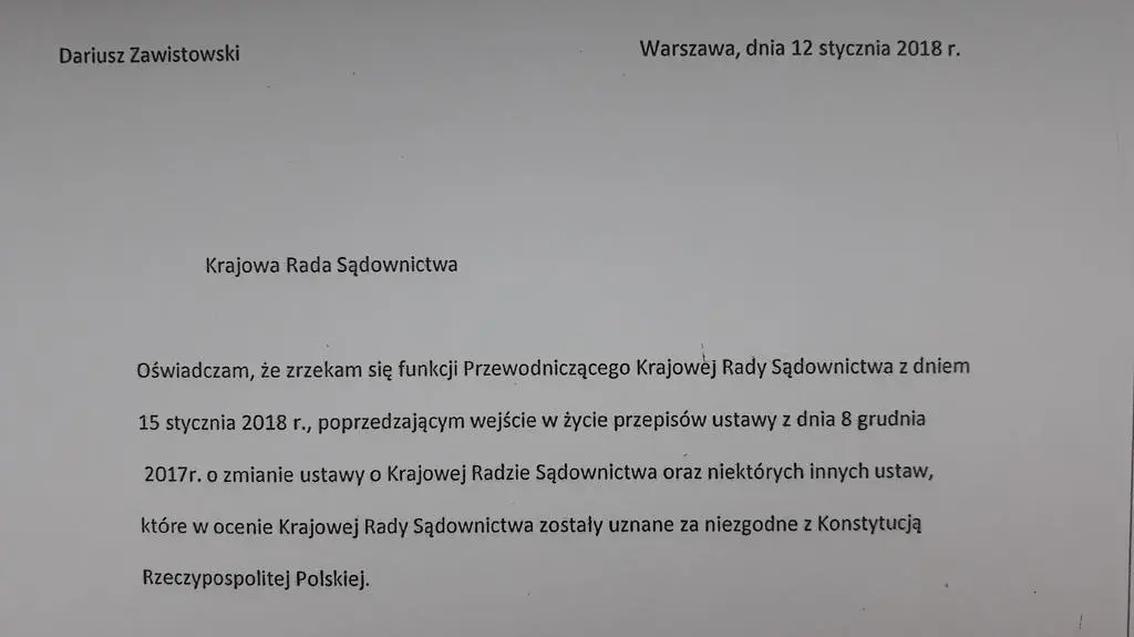 Rezygnacja ze stanowiska szefa KRS