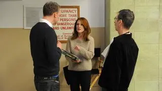 Reżyser Wash Westmoreland, Julianne Moore i reżyser Richard Glatzer na planie "Still Alice"