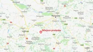 Rolnicy blokują drogę pomiędzy węzłami Julianów a Rawa Mazowiecka Północ 