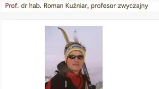 Roman Kuźniar lubi górskie wycieczki (notka biograficzna na stronach Uniwersytetu Warszawskiego)