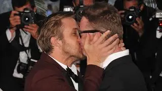 Ryan Gosling i Nicolas Winding Refn na czerwonym dywanie w Cannes w 2011 roku 