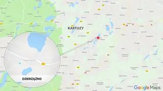 Samochód dachował w Dzierżążnie (Pomorskie)