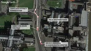 Samochód potrącał ludzi przed brytyjskim parlamentem