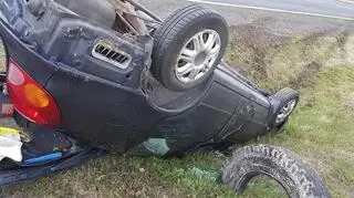 Samochód tuż po wypadku