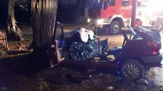 Samochód uderzył w drzewo