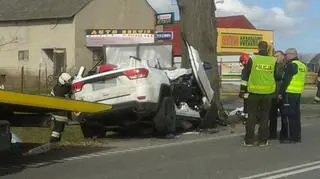 Samochód uderzył w drzewo