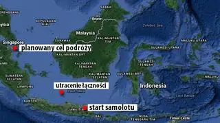 Samolot leciał do Singapuru