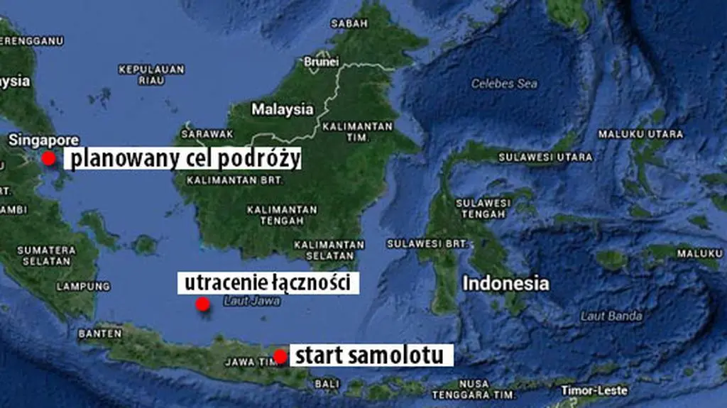 Samolot leciał do Singapuru