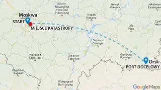 Samolot leciał z Moskwy do Orska