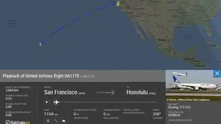 Samolot leciał z z San Francisco do Honolulu