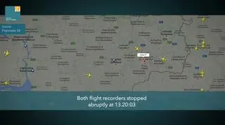 Samolot zniknął z radarów kilka sekund po godz. 13.20