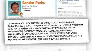 Sandra Parks była nagrodzona za esej przeciwko przemocy