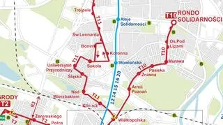 Schemat komunikacji miejskiej na Sołaczu, Winiarach i Winogradach