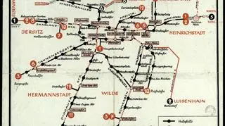 Schemat linii tramwajowych, autobusowych i trolejbusowych oraz omnibusów w Poznaniu w czasie okupacji hitlerowskiej