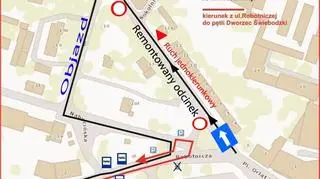 Schemat organizacji ruchu wokół placu 