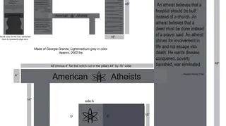 Schemat pomnika z inicjatywy Amerykańskich Ateistów