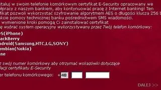 Screen z niebezpiecznej aplikacji